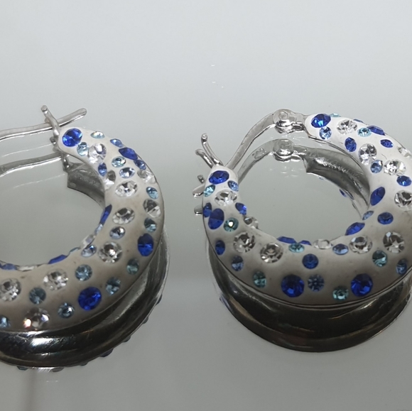 Royal Blue & S295 Swarovski Crystal Earrings - Picture 4 of 4